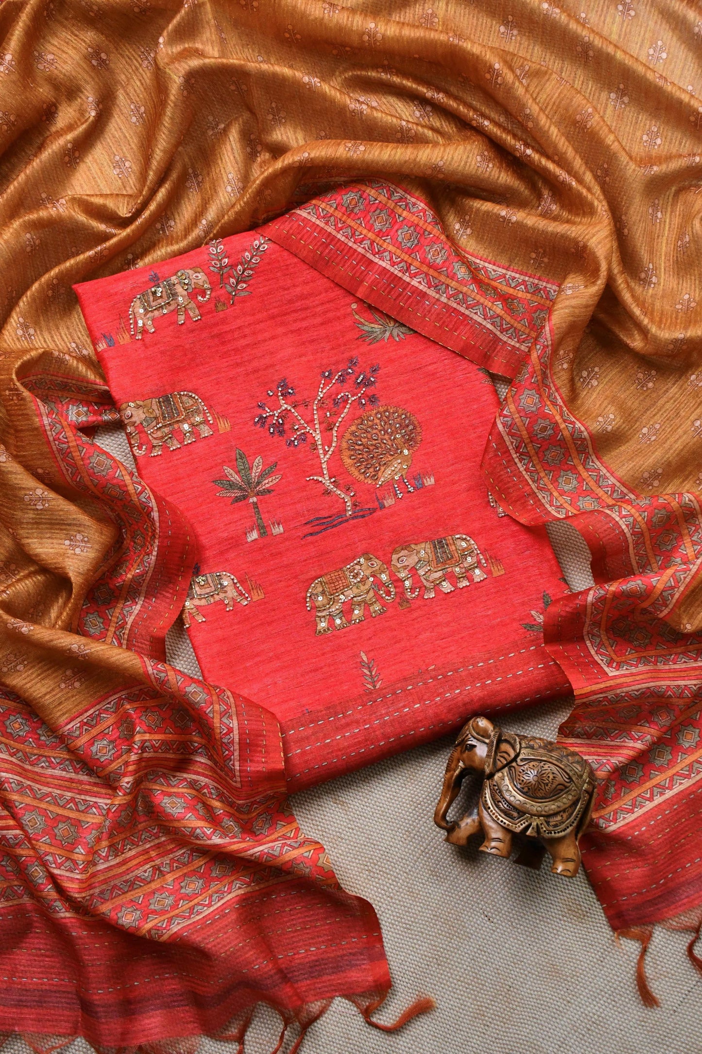 Pure Bhagalpuri Silk Unstitched Suit