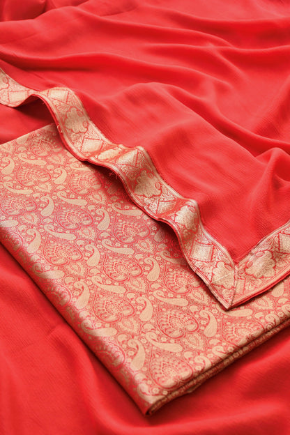 Banarasi  Brocade silk Unstitched Suit