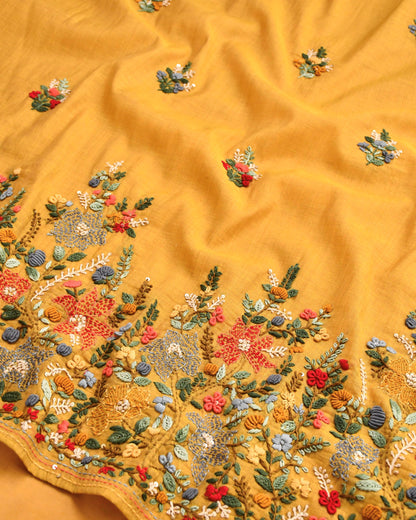 Pure Silk Hand-Embroidered Unstitched Suit