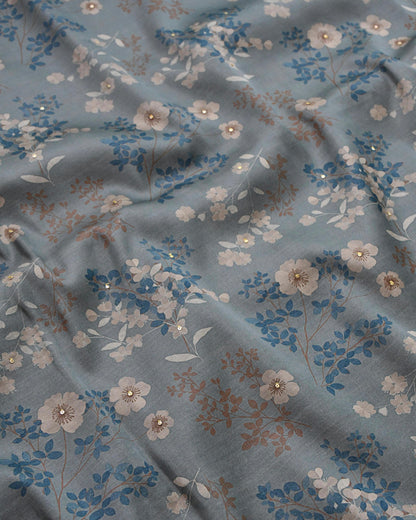 Pure Chanderi SIlk Unstitched Suit Set