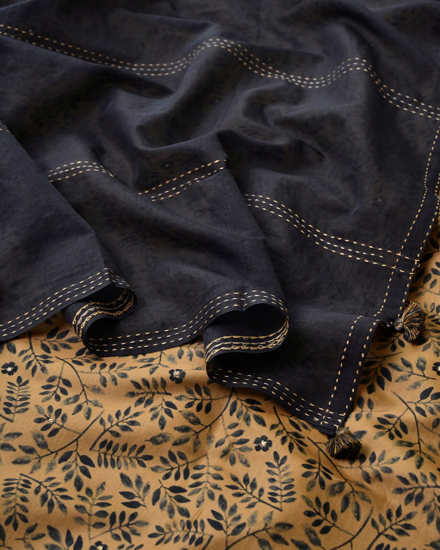 Pure Chanderi SIlk Unstitched Suit Set