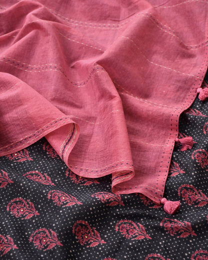 Pure Chanderi SIlk Unstitched Suit Set