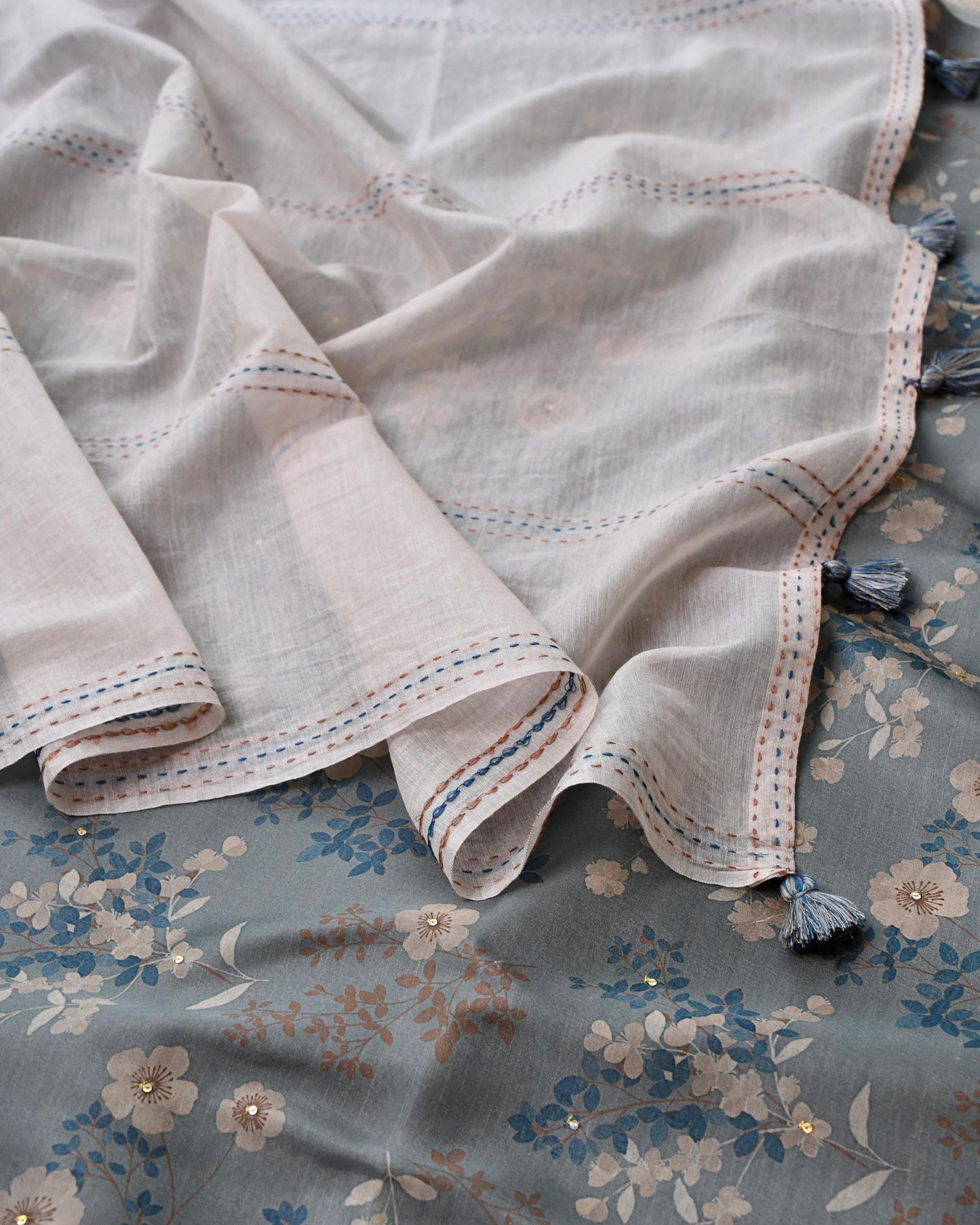 Pure Chanderi SIlk Unstitched Suit Set