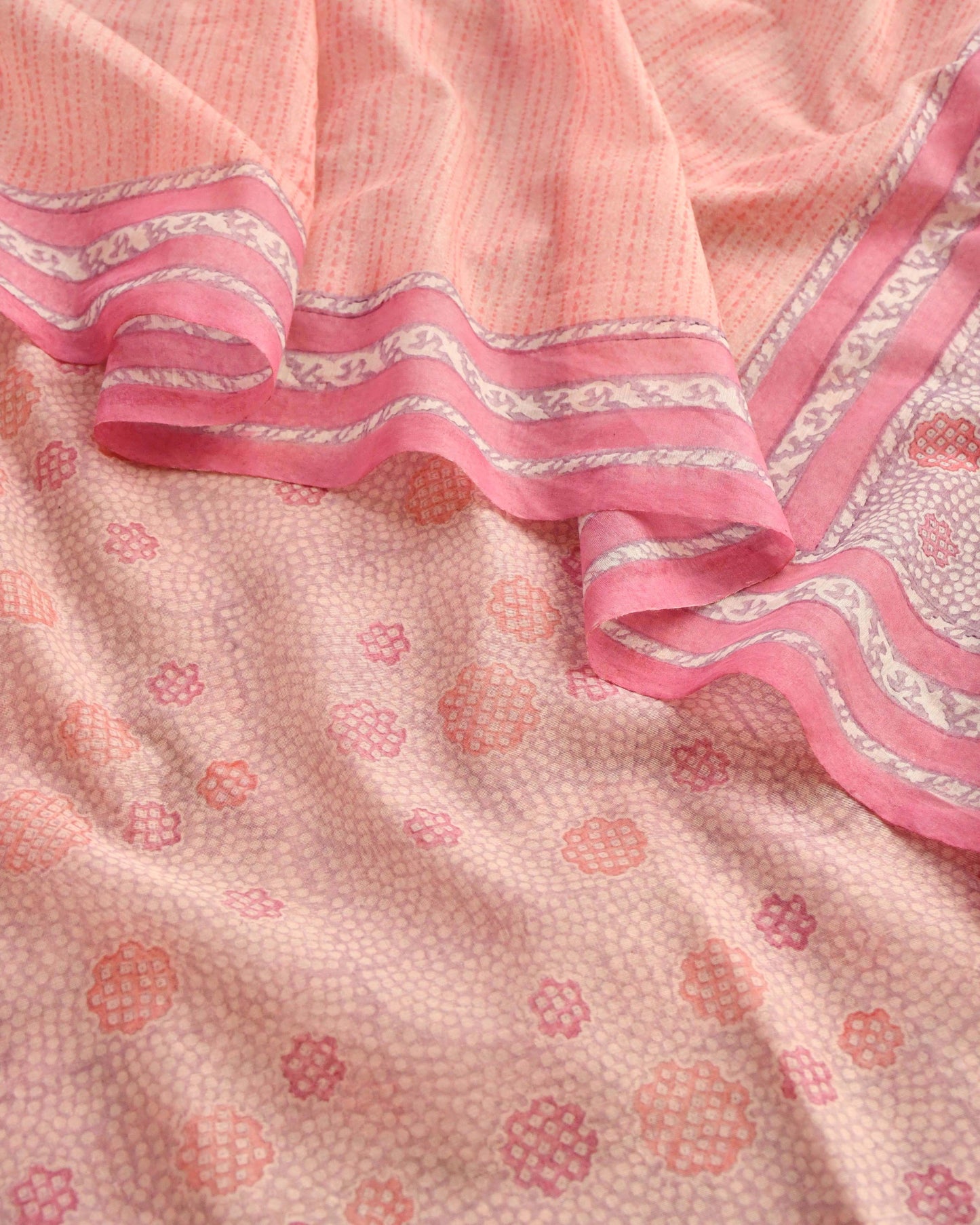 Unstitched Pastel Chanderi Silk Suit Set with Printed Dupatta