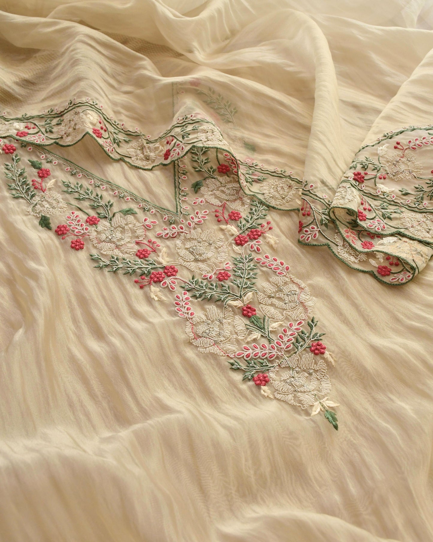 Premium Crushed Tissue Silk Unstitched Suit