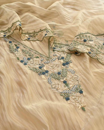 Premium Crushed Tissue Silk Unstitched Suit