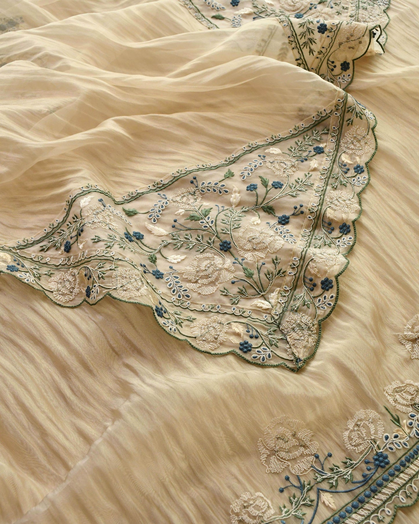 Premium Crushed Tissue Silk Unstitched Suit