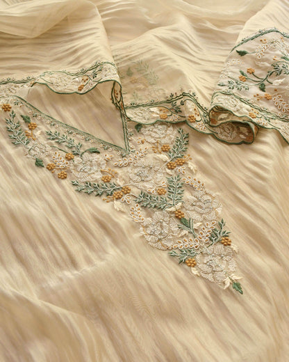 Premium Crushed Tissue Silk Unstitched Suit
