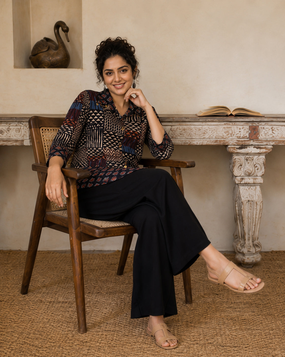 Modal Silk Top and Wide Leg Trouser Co-ord Set