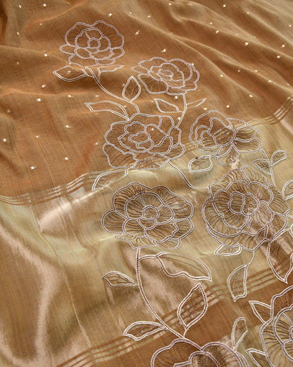 Handloom Banarasi Silk Unstitched Suit with Cut-Work Floral Embroidery