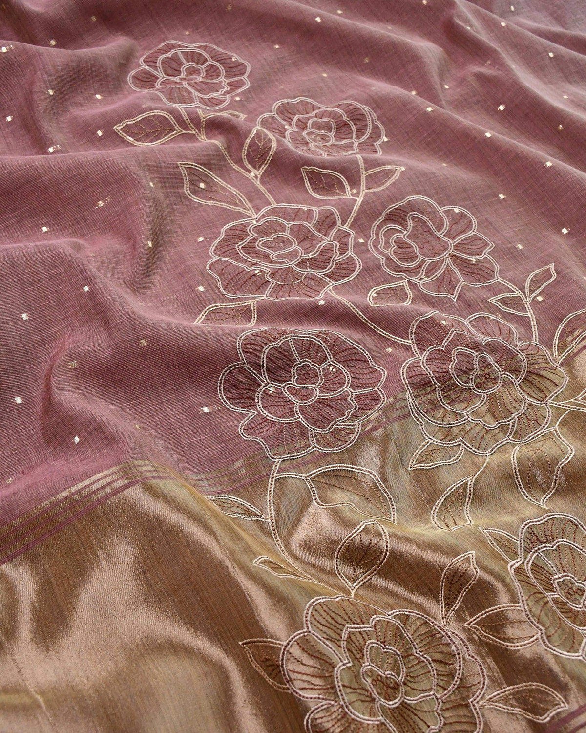 Handloom Banarasi Silk Unstitched Suit with Cut-Work Floral Embroidery