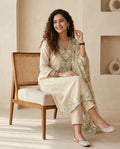 Embroidered Crushed Tissue Silk Unstitched Suit Set with Scalloped Dupatta