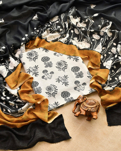 Pure Linen Unstitched Suit Set