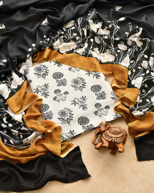 Pure Linen Unstitched Suit Set