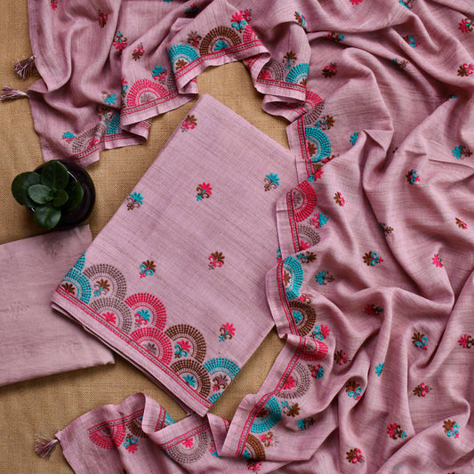 Pure Linen Embroidered Unstitched Suit