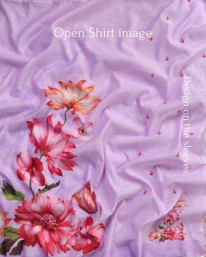 Pure Mul Chanderi Floral unstitched Suit