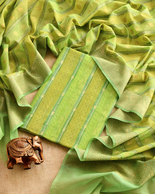 Pure  Silk Zari work Unstitched Suit