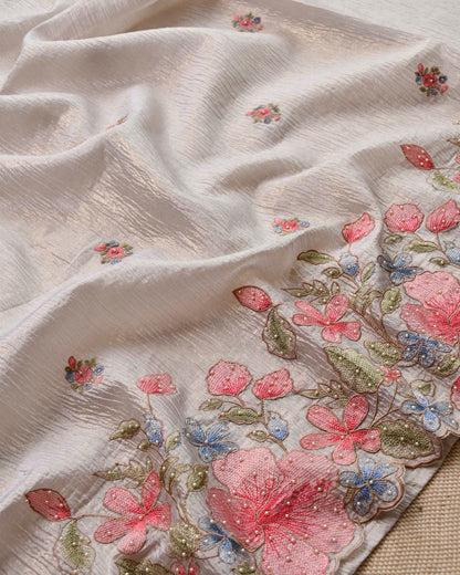 Pure Crushed Tissue Silk Unstitched Suit