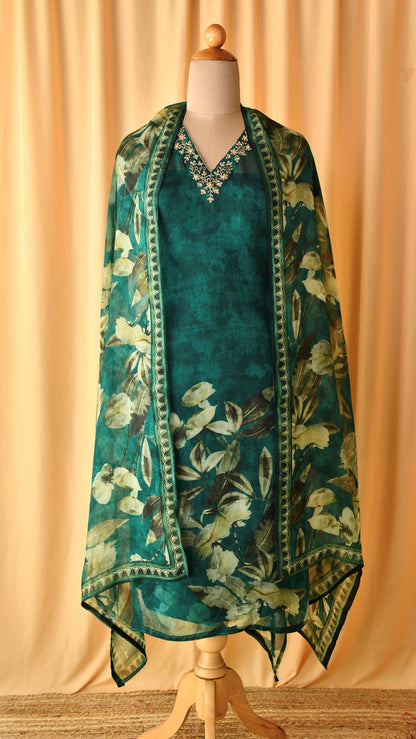 Pure Organza Unstitched Suit