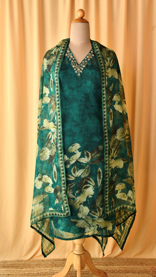 Pure Organza Unstitched Suit