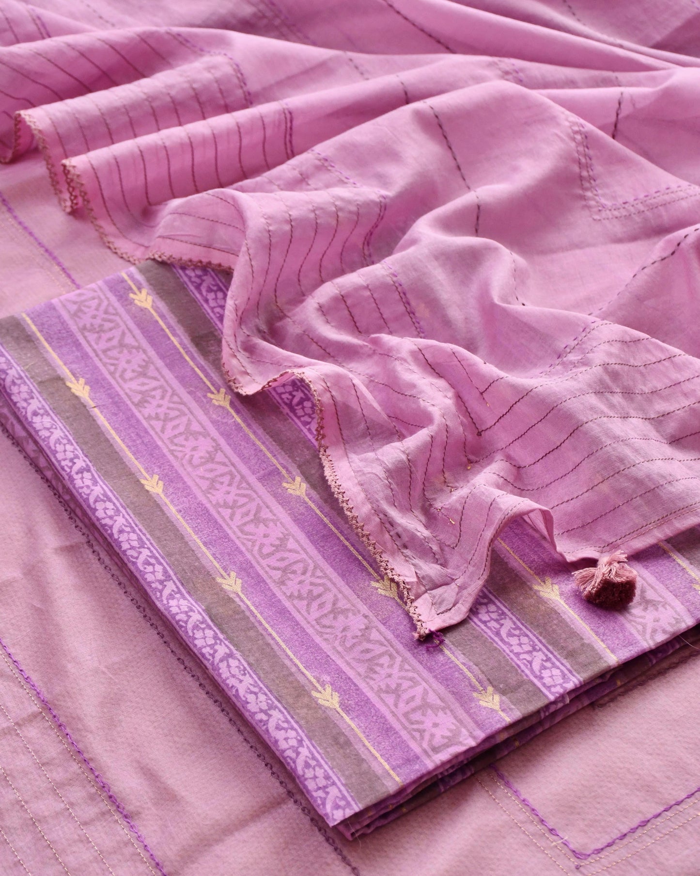 Pure  Silk Zari work Unstitched Suit