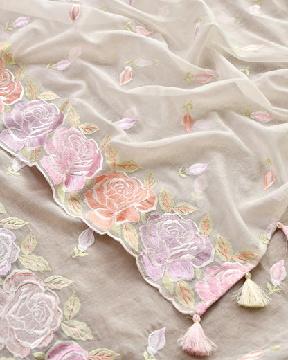 Pure Mul Chanderi Embroidered Unstitched Suit