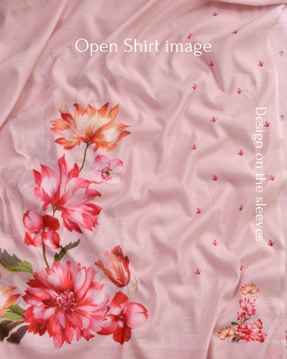 Pure Mul Chanderi Floral unstitched Suit