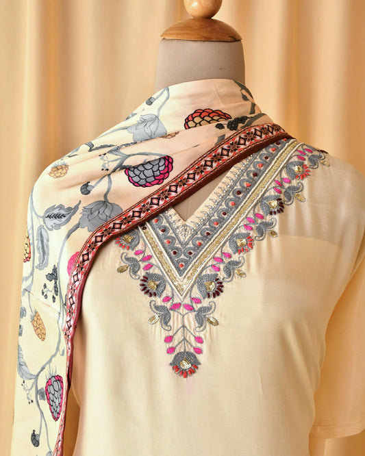 Pure Muslin Unstitched suit