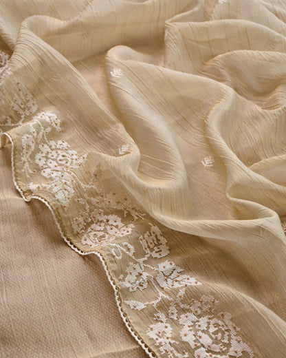 Pure Crushed Tissue Silk Unstitched Suit