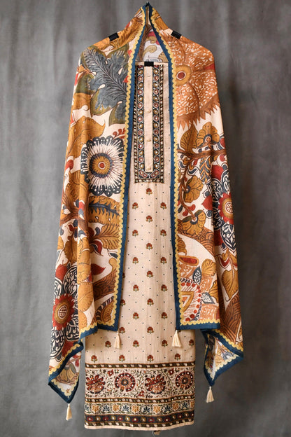 Pure Mul Chanderi unstitched Suit