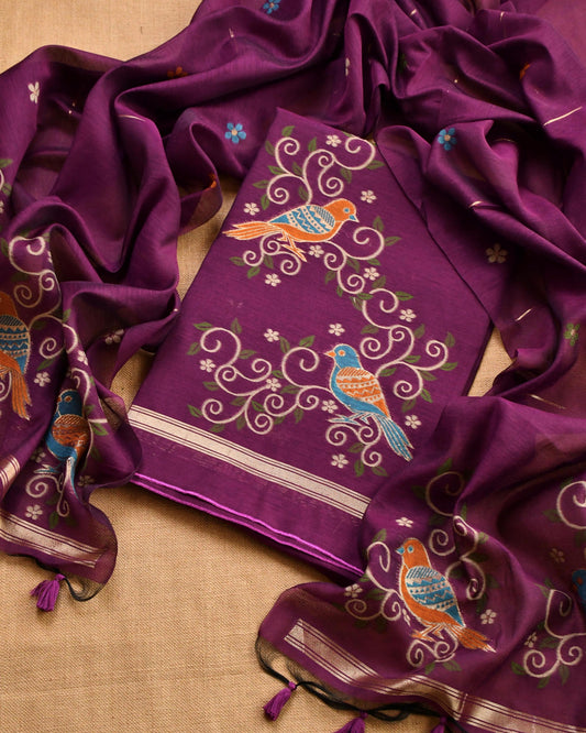 Jamdani Weaving Unstitched Suit Set