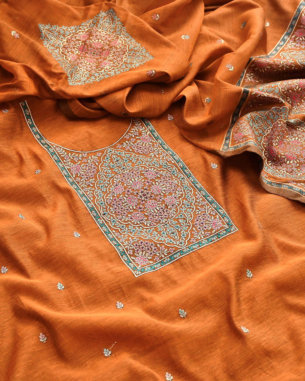 Premium Handloom Chanderi Jamawar Weaving Unstitched Suit