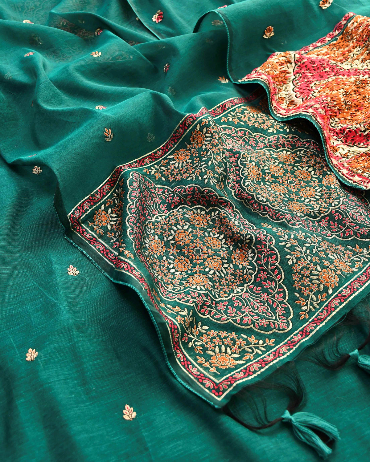 Premium Handloom Chanderi Jamawar Weaving Unstitched Suit