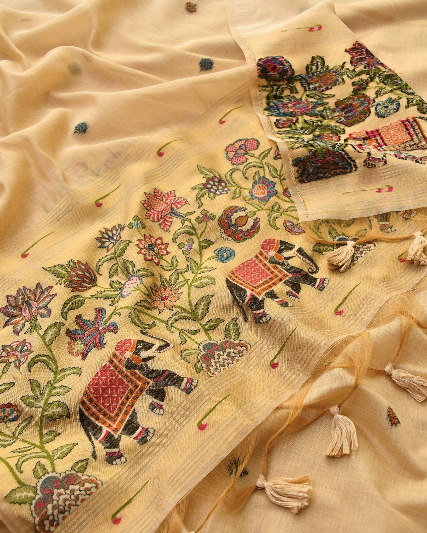 Premium Jamdani Weave Unstitched Suit Set with Dupatta