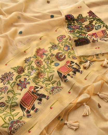 Premium Jamdani Weave Unstitched Suit Set with Dupatta