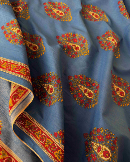 Premium Hand Block Print Mul Cotton Unstitched Suit Set