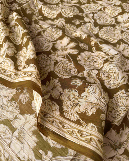 Floral Elegance: Hand Block Printed Mul Cotton Unstitched Suit Set