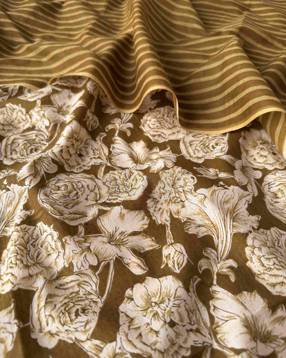 Floral Elegance: Hand Block Printed Mul Cotton Unstitched Suit Set