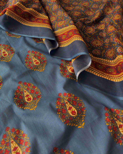 Premium Hand Block Print Mul Cotton Unstitched Suit Set