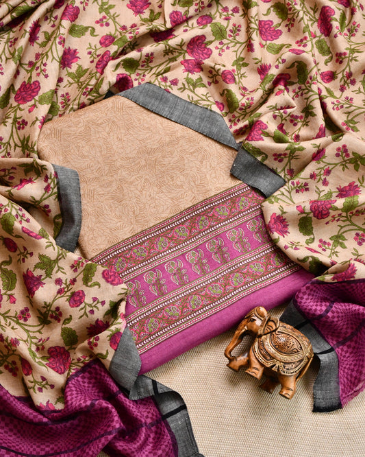 Pure Pashmina Unstitched Suit