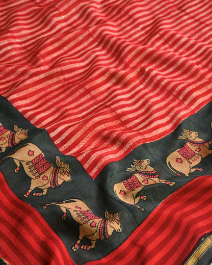 Pichwai Kantha Work Unstitched Suit