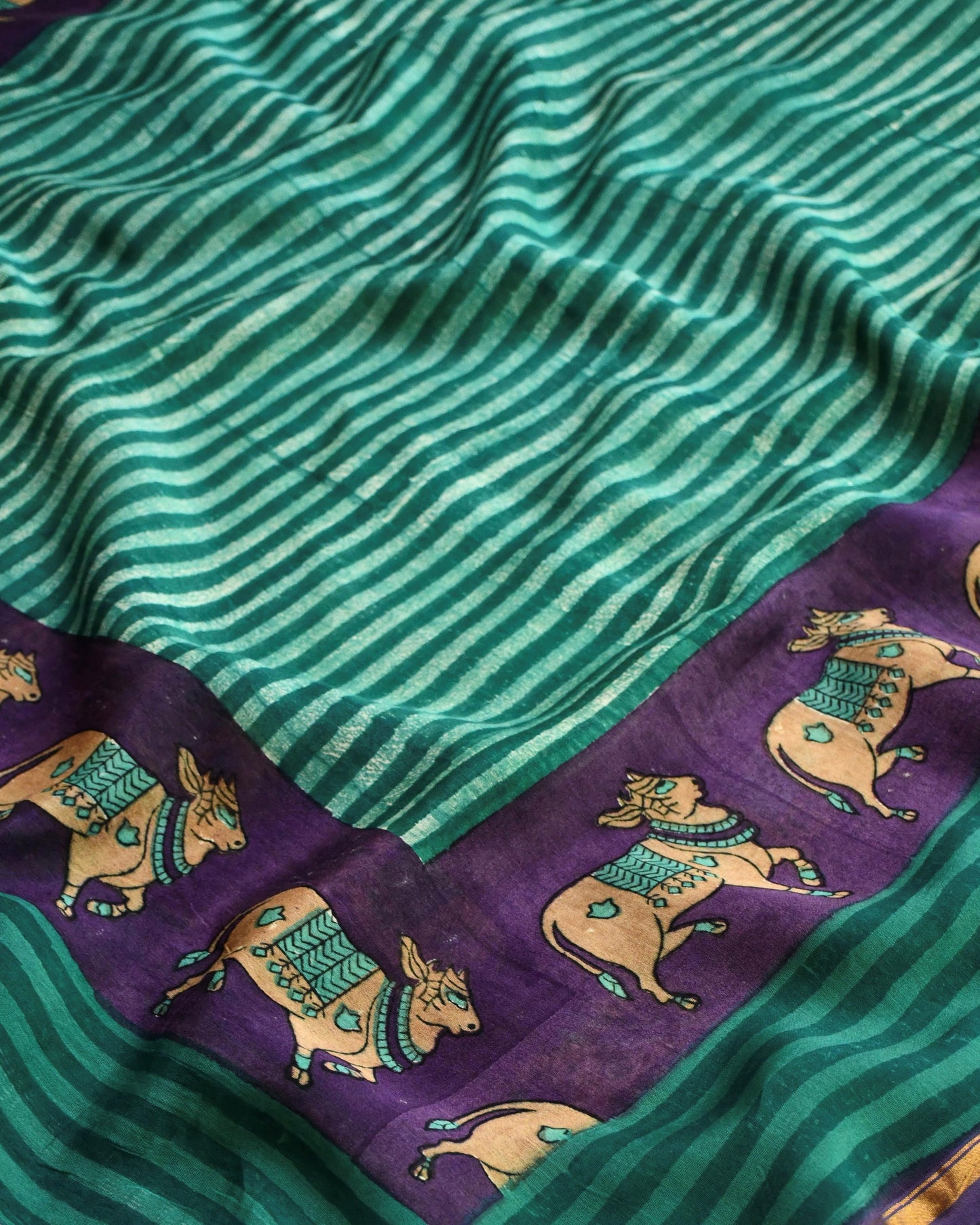 Pichwai Kantha Work Unstitched Suit