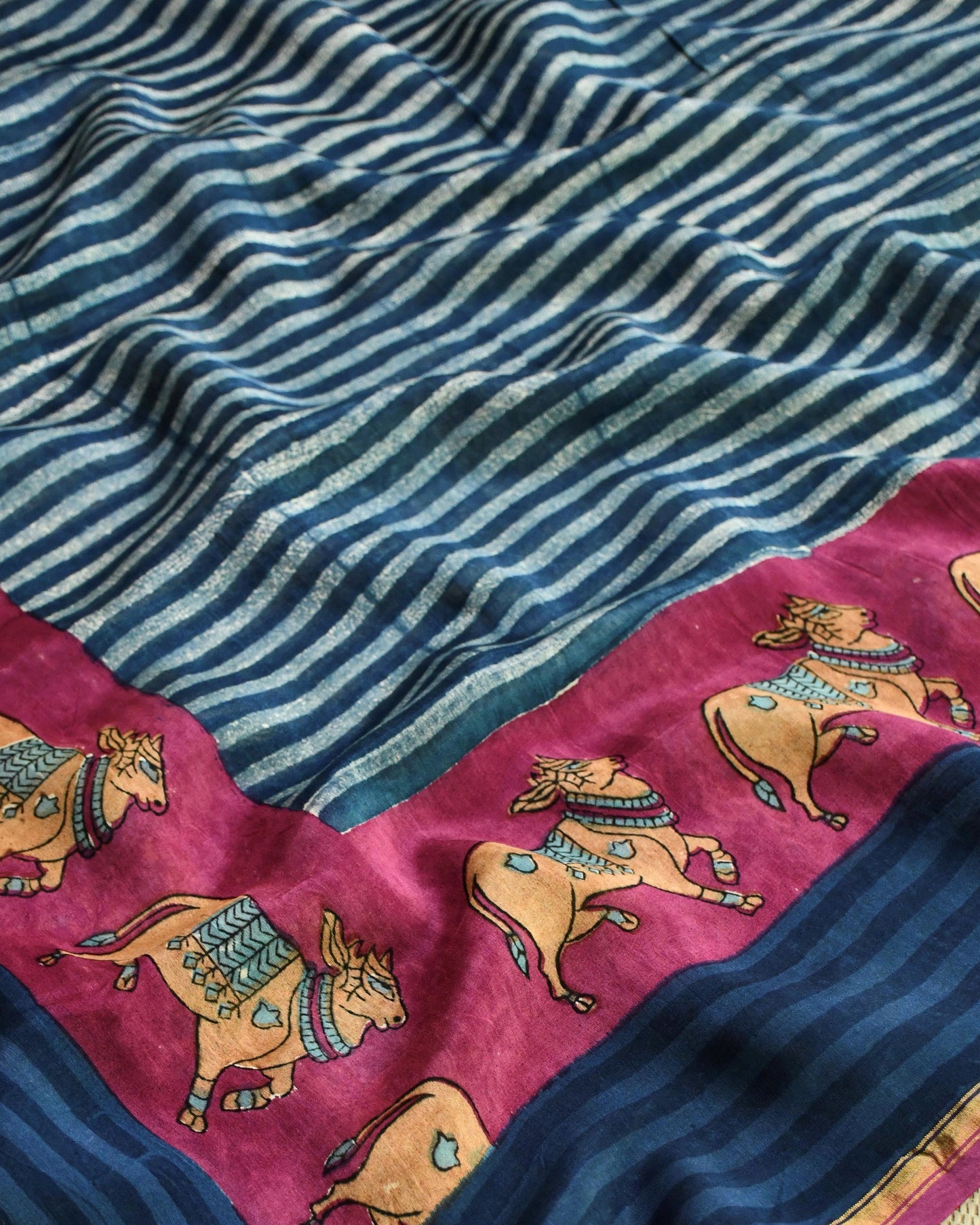 Pichwai Kantha Work Unstitched Suit