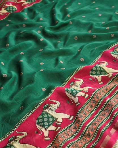 Pure Maheshwari Silk Zari Work Unstitched Suit