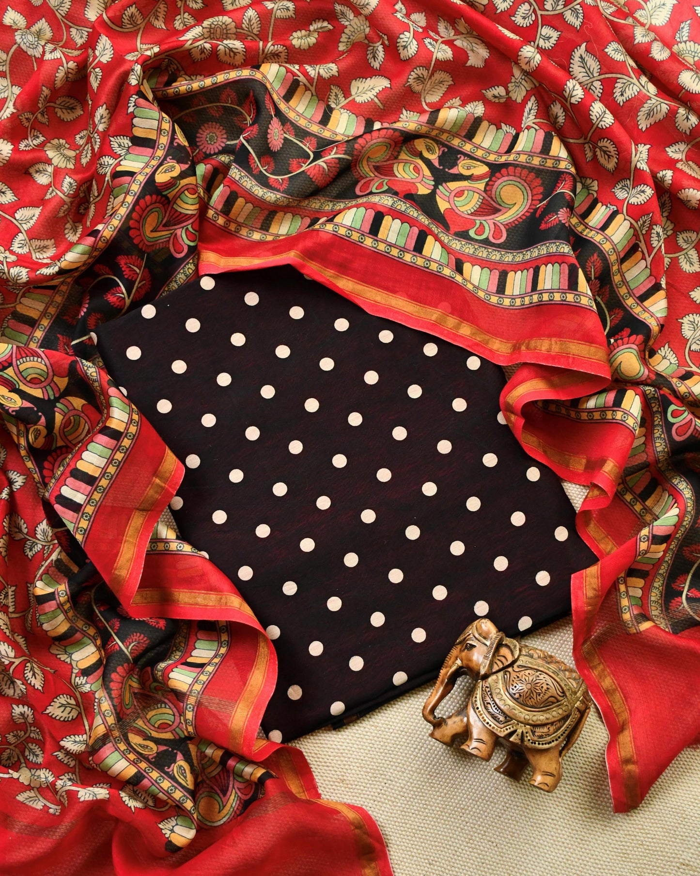 Pure Maheshwari silk  Unstitched Suit