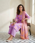 Polka Dot  Mul Chanderi Unstitched Suit Set