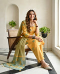 Polka Dot  Mul Chanderi Unstitched Suit Set