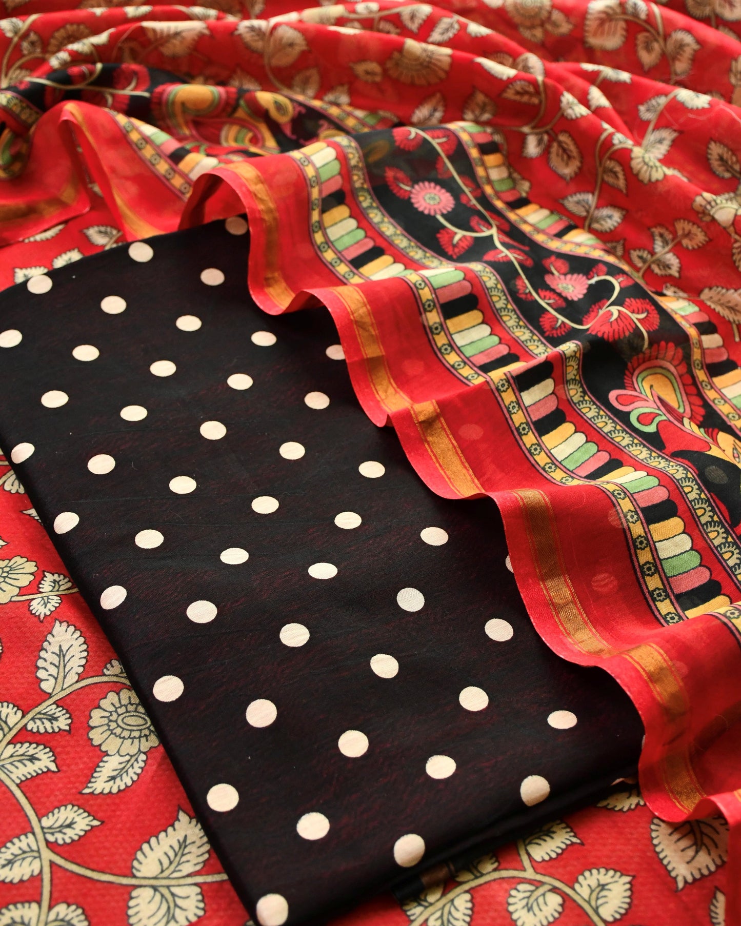 Pure Maheshwari silk  Unstitched Suit