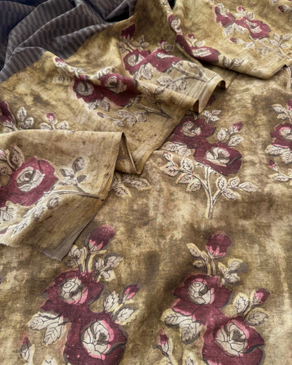 Natural Pomegranate Dye Premium Cotton Unstitched Suit Set