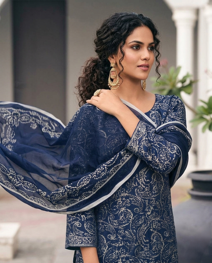 Pure Georgette Unstitched Suit Set with Printed Dupatta